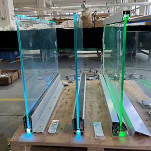Rampe en verre sans cadre avec éclairage LED pour balcon, <span class=keywords><strong>terrasse</strong></span>, escalier, <span class=keywords><strong>balustrade</strong></span> de piscine en aluminium avec profil en U et éclairage LED - Product Image 2