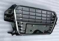 Grille de pare-chocs avant ABS de haute qualité style SQ3 pour Audi Q3 SQ3 2013-2016 8U, cadre chromé, fond noir brillant, marque PNB 1