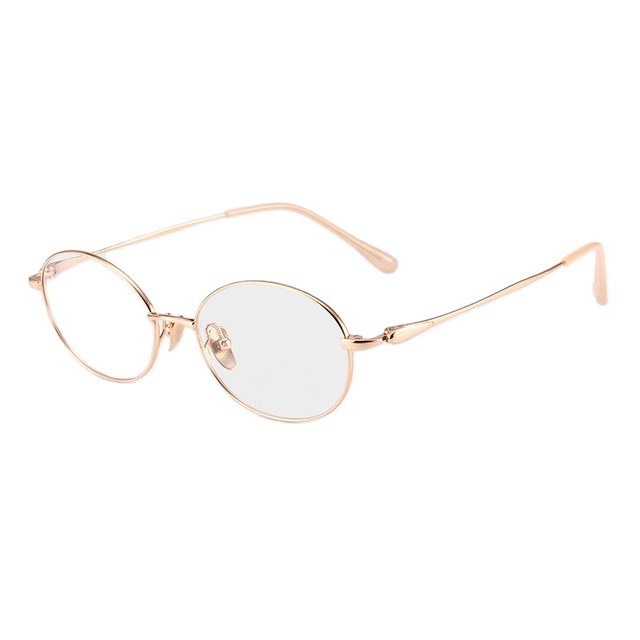 Fashion Women's Adult Optical Eyeglasses Print Oval Pure Titanium Frame Shockproof PC Lens Luxury Brand Design Comfortable Fit