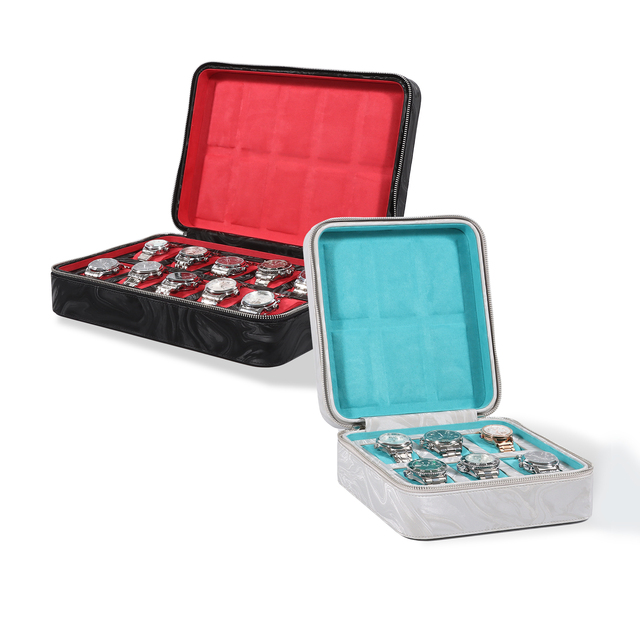 Luxury 6 10 Slots Men's Watch Display Storage Case Travel-friendly Family Leather Watch Box Organizer