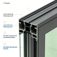 Fenêtre coulissante horizontale en aluminium sur mesure avec moustiquaire en acier inoxydable insonorisée pour usage domestique