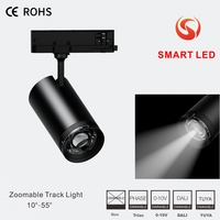 Projecteur LED sur rail à zoom dimmable Triac/Dali avec télécommande 5W-30W 2700-6500K, réglable, pour hôtels, en aluminium, IRC 95, UGR 10-19
