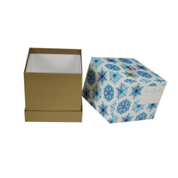 Boîte d'emballage de luxe carrée avec couvercle et base, personnalisable avec impression, en carton rigide, pour bougies, avec insert en mousse