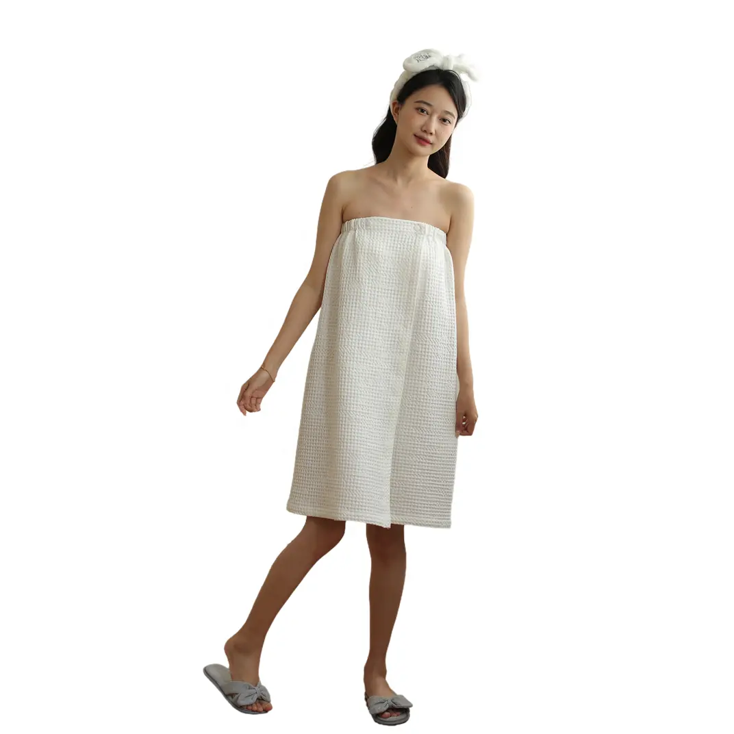 100%Cotton Waffle Kimono Robes Unisex Lovers Soft Bath Robe Men&Women Nightrobe Sleepwear Male Casual Home Bathrobe
