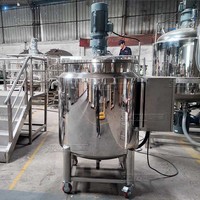 Cuve de mélange industrielle 500L à double enveloppe, chauffage électrique par moteur AC, agitateur à pales à vitesse variable, SUS304, sanitaire GMP