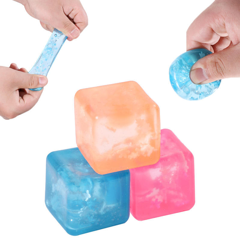 High Quality Custom Calming Sensory Squeeze Balls Wholesale Anxiety Stress Relief Squishy Fidget Toys Ice Cube Toys for Kids