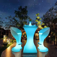 Table de bar à LED 16 couleurs Table lumineuse imperméable à l'eau Mobilier d'extérieur pour événements Fête Location Énergie solaire Led Bar Table de cocktail