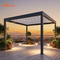 Pergola motorisée en aluminium à lames orientables, imperméable, pare-soleil automatique pour jardin, villa, usage commercial
