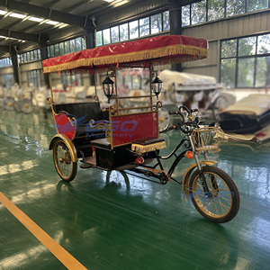 2026 High Quality Human Tricycle Sightseeing Car Passenger Car Cycle Rickshaws for Sale Rickshaw Retro <b>Pedal</b>-powered Tricycle - Product Image 2