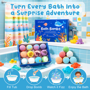 SEFUDUN - Set de 12 Bombas de Baño Veganas Efervescentes con Aromas, Bombas de Baño de Lujo con Burbujas, Spa Relajante, Bombas de Baño de Sal con Juguete Sorpresa para Niños - Product Image 3