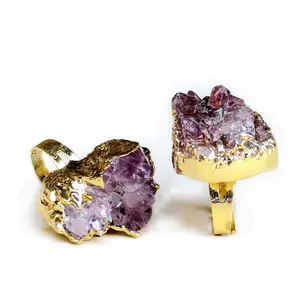 HZ פופולרי למכור קריסטל אבן טבעת צהוב כסף טבעי אבנים טוב מחיר אבנים וקריסטלים