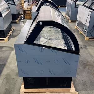 CE Commercial Hard Ice Cream Glass Display Cabinet Digital Temperature Control Self-Service <b>Upright</b> Freezer Built-In - Product Image 3