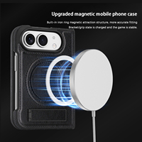 Étui magnétique à rabat couleur unie en PU avec support dissimulé et béquille intégrée, finition mate pour iPhone Ultra – Coque de téléphone magnétique pliable