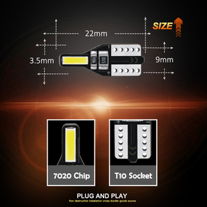 JiaChi Großhandel T10 LED Glühbirne Auto Beleuchtung Zubehör Auto W5W 168 194 Innen kuppel Kennzeichen Lampe 7020Chip 2SMD 12v - Product Image 5