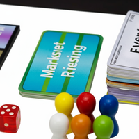 Jeu de société personnalisé recyclable imprimé CMYK sur mesure pour l'investissement financier et crypto, jeu de stratégie avec cartes du marché et jetons de joueur