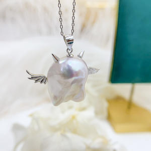 5001DIY Colgante de Plata S925, Estilo Barroco Alienígena, Diseño de Diablo Flotante, Colgante Vacío para Collar, Accesorios, Colgantes de Perlas, Dijes - Product Image 4