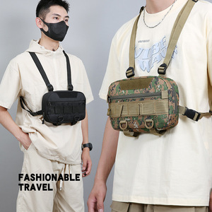 Bolso de <span class=keywords><strong>pecho</strong></span> deportivo multifuncional para hombre, con doble bolsillo en el hombro, estilo militar, táctico, antirrobo, para viajes al aire libre - Product Image 4