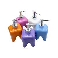 YOUYA DENTAL Distributeur de savon en résine en forme de dent à pression pour gel douche, liquide vaisselle, shampoing - Décoration de salle de bain