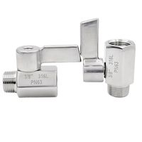 Mini-vanne à boisseau sphérique en acier inoxydable SS304 SS316, filetage femelle vers mâle, filetage femelle 90° °   Robinet d'arrêt pour eau et gaz
