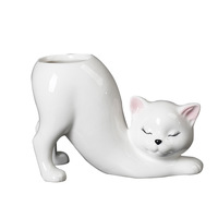 Pot de fleurs en pierre UE Creative, design queue de chat mignon, motif animal de dessin animé transfrontalier, pour succulentes et cactus queue de singe, mobile