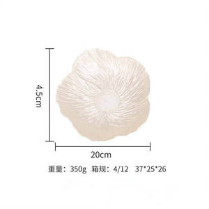 Service de vaisselle en verre blanc en forme de fleur avec assiettes de 8, 10 et 12 pouces pour mariage, fête, hôtel, décoration de table, plateau de service - Product Image 4