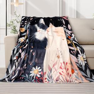 Floral Flannel Blanket <b>Throw</b> Blanket Nap Blanket Fade Resistant Lightweight <b>for</b> Bed Sofa <b>Couch</b> Custom Print Bulk Wholesale - Product Image 6