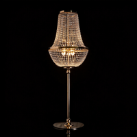 Lampes de sol en cristal luxueuses avec perles, éclairage d'ambiance LED, décorations pour allées de mariage, banquets et événements