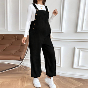 2025 automne hiver vêtements de maternité décontracté femmes enceintes pantalon avec taille réglable à la mode et ample <span class=keywords><strong>salopette</strong></span> en velours côtelé - Product Image 5