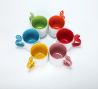 Mug en céramique 11oz avec cuillère, tasse à café à sublimation par transfert thermique, émaillée, vente en gros, qualité alimentaire, pour mariage, Noël, logo personnalisé, design moderne