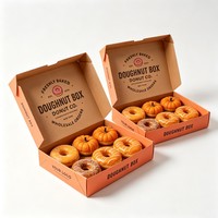 Boîtes cadeaux pour beignets avec logo personnalisé, en matériau recyclé, pliables, pour gâteaux, biscuits, brownies, cookies, beignets