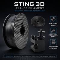 Sting3D PLA Kohlefaser-Verstärktes PLA für Erhöhte Steifigkeit, Hitzebeständigkeit & Schlagfestigkeit, Reibungsloses Druckergebnis ±0,03mm für Prototyping