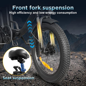 Vélo électrique pliable EB10 20'' à roues larges 500W avec batterie intégrée pour l'UE, 3 vitesses, tout-terrain, pour adultes, certifié CE - Product Image 4