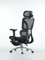 Chaise de bureau ergonomique de direction avec accoudoirs fixes, appui-tête réglable, confortable, pivotante, inclinable, à bascule et réglable en hauteur, pour atelier