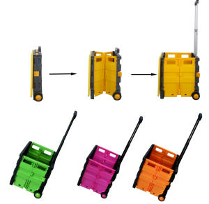 Plastic Draagbare Winkelwagentje Trolley & Karren Met Wielen Opvouwbare Rollende Karren Laars Inklapbare Rol Kist 35Kg Doos - Product Image 3