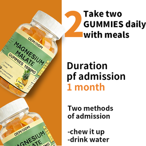 Gomme al Magnesio Malato 1000mg Gusto Ananas 60 Vegane Senza Zucchero Integratore Alimentare per Adulti |   Migliora l'immunità e la salute delle ossa - Product Image 3