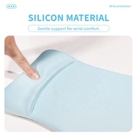 Tapis de clavier de couleur bleu clair en mousse à mémoire de forme ergonomique Tapis de souris de jeu personnalisé Repose-poignet Base en gel Ordinateur pour le bureau et la maison