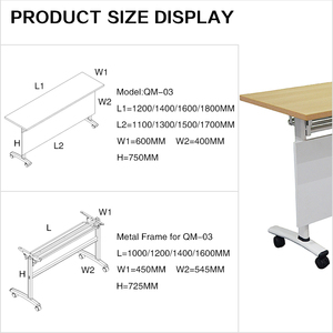 Thiết kế đơn giản di chuyển văn phòng gấp Bàn gấp Bàn Đào tạo có thể gập lại Bàn hội nghị - Product Image 5