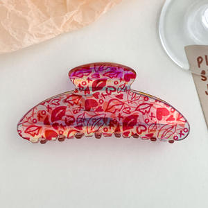 Pince à cheveux en forme de cœur en acrylique pour la Saint-Valentin, accessoires de coiffure en plastique de style fête pour femmes et filles - Product Image 5