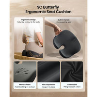 Cojín Ergonómico de Espuma Viscoelástica para el Coxis, Almohadilla para Asiento que Alivia el Dolor de Coxis, Cojín Confortable para Silla para Estar Sentado por Tiempo Prolongado en la Oficina, el Hogar o el Automóvil