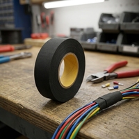 Ruban adhésif en tissu résistant à l'usure, haute adhérence pour le regroupement de faisceaux de câbles automobiles et les applications de fixation de câbles électroniques