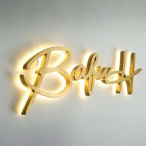 3D ร้านค้าสัญญาณธุรกิจกลางแจ้งหน้าร้าน Led ตัวอักษร LED โฆษณาจดหมาย Backlit สัญญาณที่กำหนดเอง