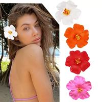Pince à cheveux fleur d'hibiscus MU 18 couleurs, accessoire de photographie pour maillot de bain, tenue de plage, fleurs colorées