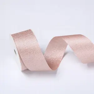个性化切割边聚酯亚麻纱定制Lurex礼品丝带，用于礼品包装