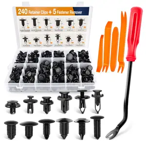 Universal 240PCS Fasteners Rivet Assorted Auto Push Bumper Retainer Clips Kit Plastic Clips for Cars