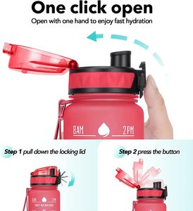 Bottiglia d'Acqua in Tritan Senza BPA da 1000ml con Logo Personalizzato, Bottiglia in Plastica Tritan da 32 oz con Tappo a Vite, Bottiglia Motivazionale OEM - Product Image 4
