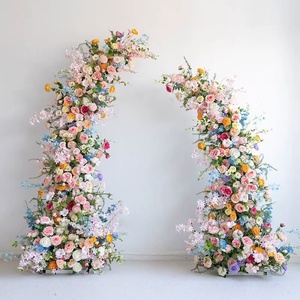 Promotion : Guirlandes de roses en <span class=keywords><strong>soie</strong></span> artisanales réalistes, rangées de fleurs douces vertes et blanches modernes pour la Fête des Mères - Product Image 1