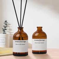 Vente en gros de flacons vides en verre pour aromathérapie flacons de diffuseur de roseau en ambre transparent 30ml 50ml 100ml contenants de diffuseurs de luxe