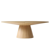 Table de salle à manger ovale en placage de MDF de couleur naturelle du milieu du siècle