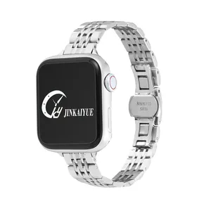 不锈钢表带高品质PVD金属带手链腕带适用于app le smart iwatch系列8 7 6 5