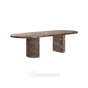 Tavolo <span class=keywords><strong>da</strong></span> <span class=keywords><strong>Pranzo</strong></span> Moderno Newstar per Casa <span class=keywords><strong>e</strong></span> <span class=keywords><strong>Cucina</strong></span>, Piano in Marmo Emperador Scuro, Tavolo <span class=keywords><strong>da</strong></span> <span class=keywords><strong>Pranzo</strong></span> Moderno per Uso Domestico - Product Image 6